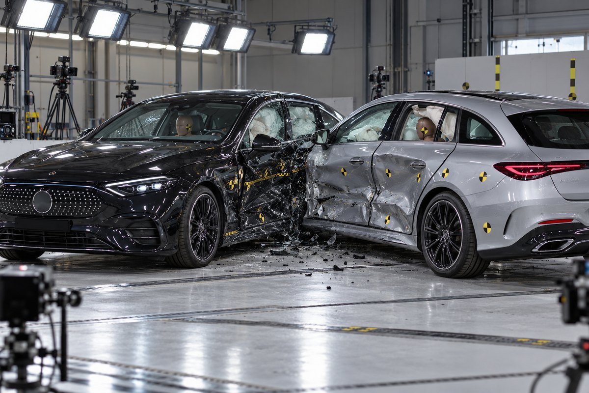 Боковой краш-тест Mercedes-Benz CLA